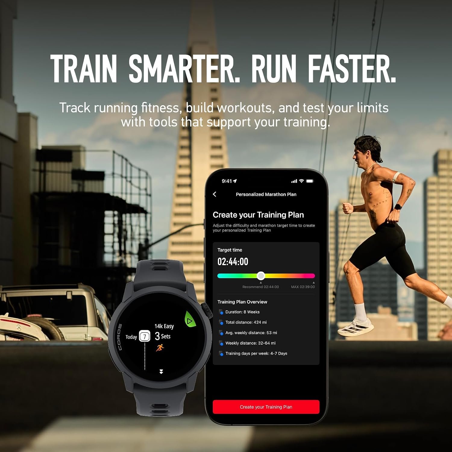 COROS PACE 4 Ultralight Sport GPS Watch, Black Silicone, Standard - Image 4